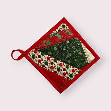 Handmade Reversible Pot Holder - Large - Christmas - Unicorn Fart Productions